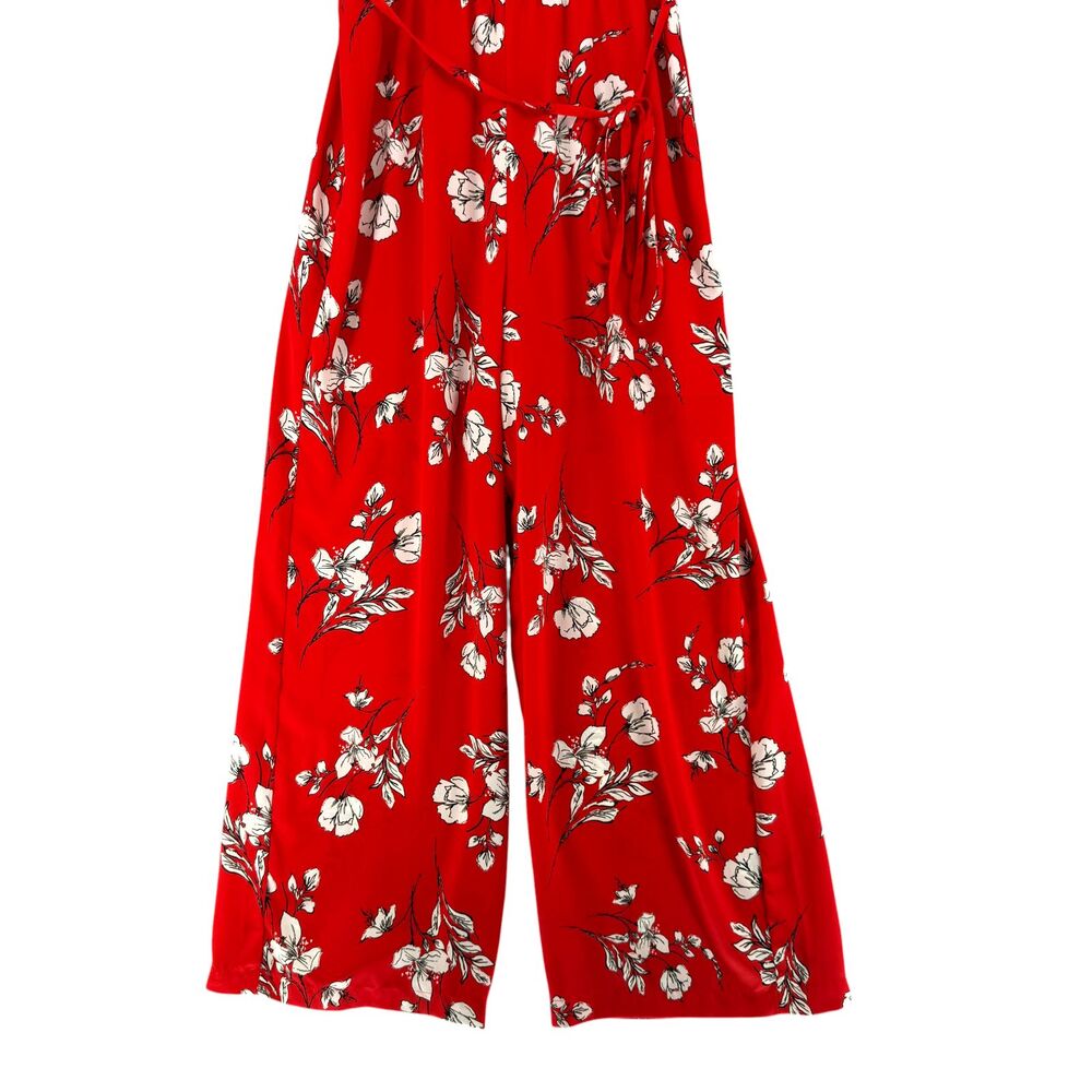 Skies are Blue Floral Sleeveless Wide Leg Jumpsuit M Red Danica Boho Stitch Fix - Picture 4 of 13
